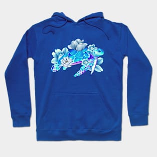 Aqua Blue Watercolor Turtle Hoodie